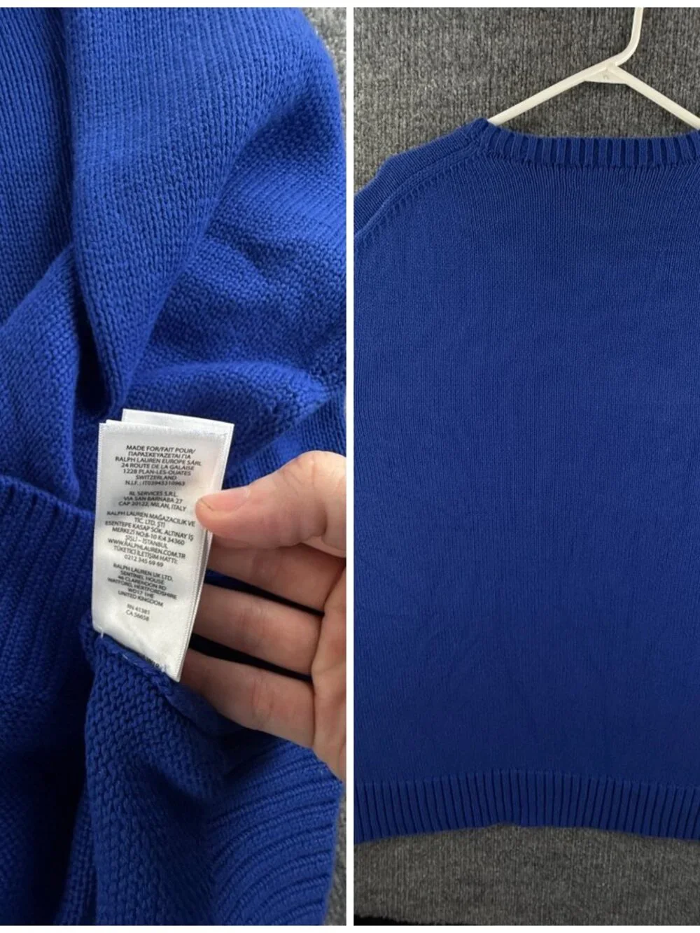 Polo Ralph Lauren Bear Cotton Sweater Blue 2XL QR Knit Pullover Preppy Drip